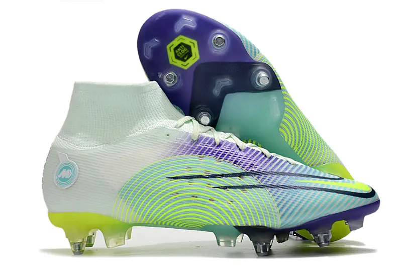Nike Mercurial Superfly 8 Elite SG - White/Electric Green/Deep Purple