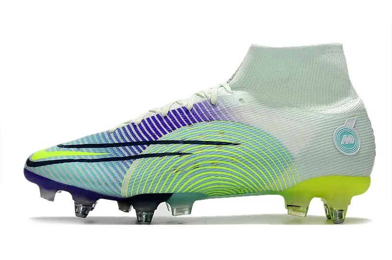 Nike Mercurial Superfly 8 Elite SG - White/Electric Green/Deep Purple