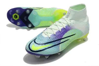 Nike Mercurial Superfly 8 Elite SG - White/Electric Green/Deep Purple