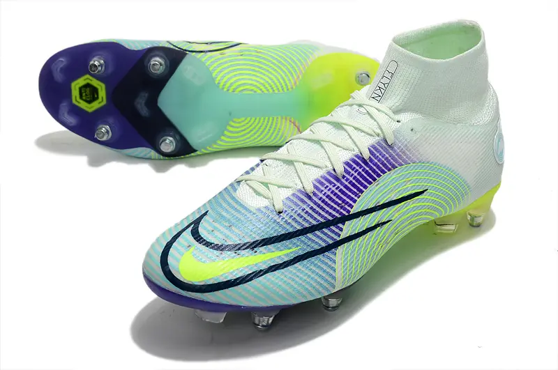 Nike Mercurial Superfly 8 Elite SG - White/Electric Green/Deep Purple