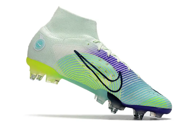 Nike Mercurial Superfly 8 Elite SG - White/Electric Green/Deep Purple