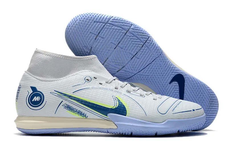 Nike Mercurial Superfly 8 Academy IC - White/Light Blue/Bright Yellow