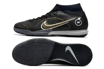 Nike Mercurial Superfly 8 Academy IC - Black/Sleek Black/Gold Accents