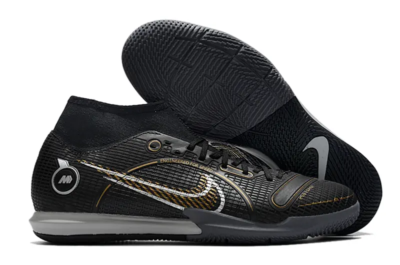 Nike Mercurial Superfly 8 Academy IC - Black/Sleek Black/Gold Accents