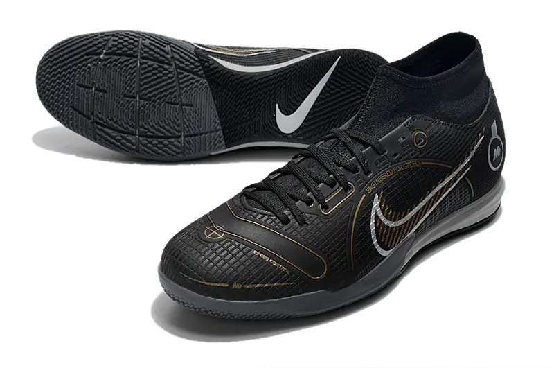 Nike Mercurial Superfly 8 Academy IC - Black/Sleek Black/Gold Accents