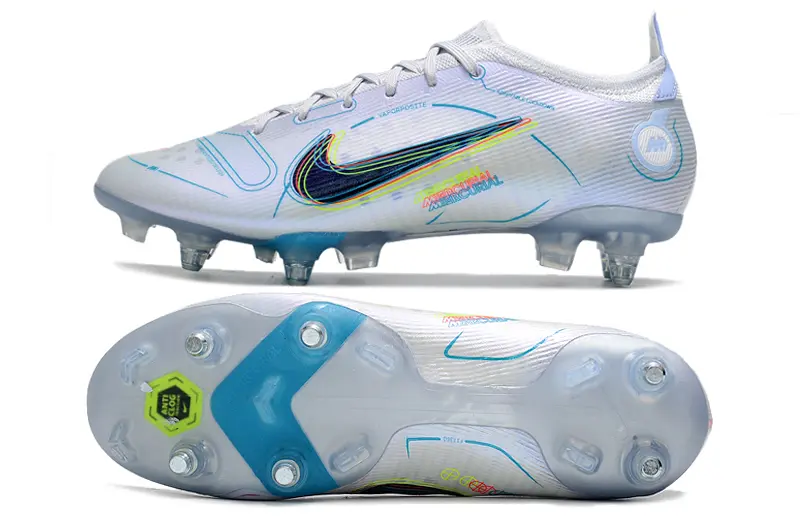 Nike Mercurial Vapor 14 Elite SG - White/Bright Blue/Neon Green