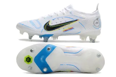 Nike Mercurial Vapor 14 Elite SG - White/Electric Blue/Neon Yellow