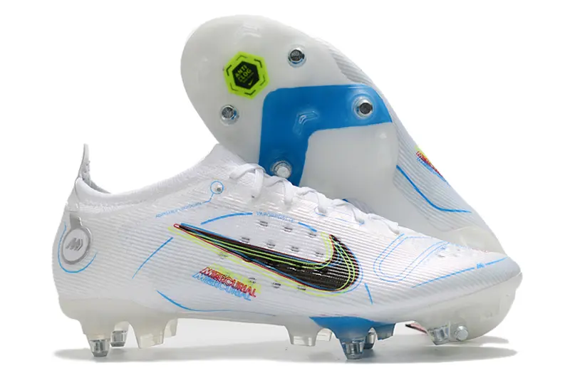Nike Mercurial Vapor 14 Elite SG - White/Electric Blue/Neon Yellow