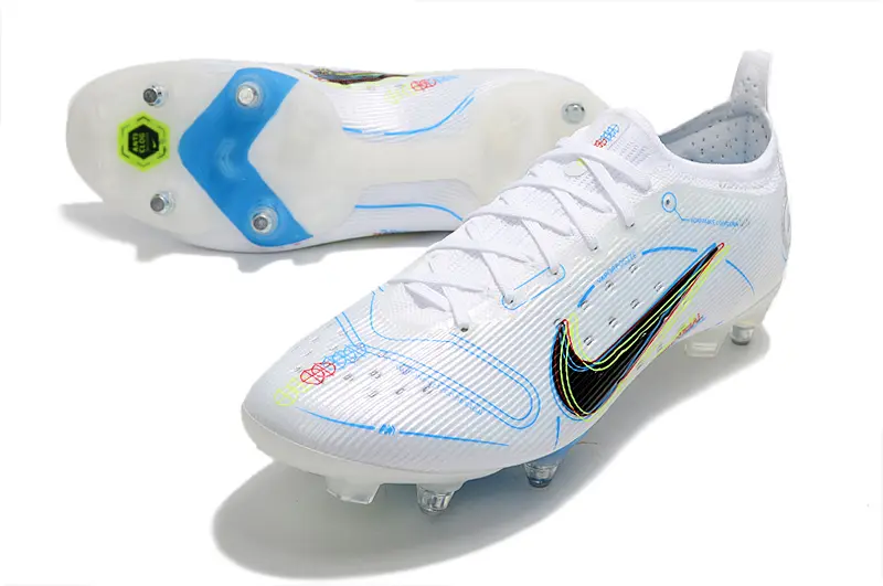 Nike Mercurial Vapor 14 Elite SG - White/Electric Blue/Neon Yellow
