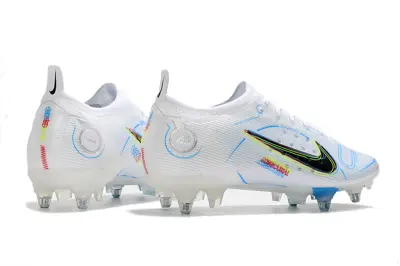 Nike Mercurial Vapor 14 Elite SG - White/Electric Blue/Neon Yellow