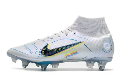 Nike Mercurial Superfly 8 Elite SG - White/Electric Blue/Neon Yellow