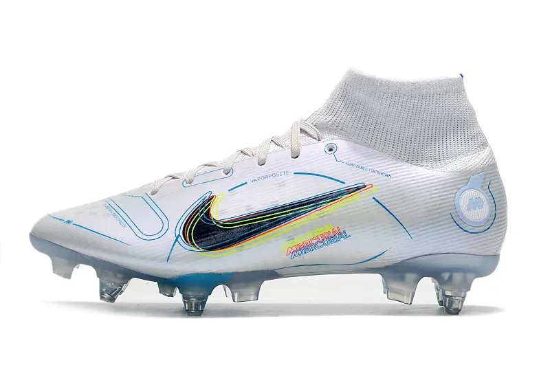 Nike Mercurial Superfly 8 Elite SG - White/Electric Blue/Neon Yellow