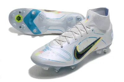 Nike Mercurial Superfly 8 Elite SG - White/Electric Blue/Neon Yellow