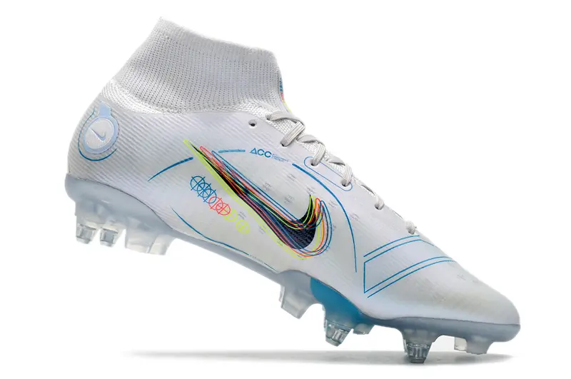 Nike Mercurial Superfly 8 Elite SG - White/Electric Blue/Neon Yellow