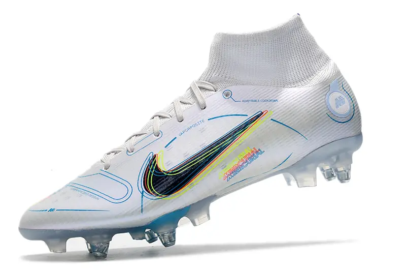 Nike Mercurial Superfly 8 Elite SG - White/Electric Blue/Neon Yellow