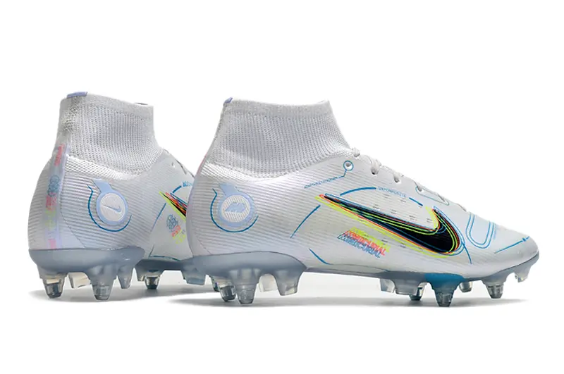 Nike Mercurial Superfly 8 Elite SG - White/Electric Blue/Neon Yellow