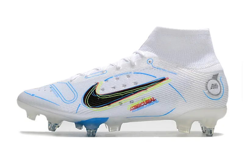 Nike Mercurial Superfly 8 Elite SG - White/Electric Blue/Neon Yellow