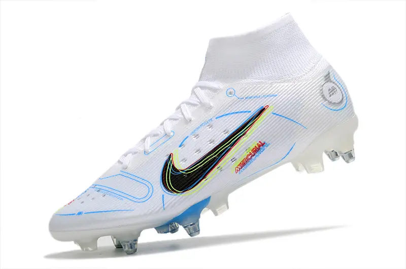 Nike Mercurial Superfly 8 Elite SG - White/Electric Blue/Neon Yellow