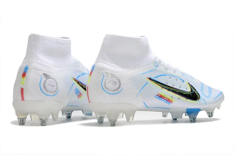 Nike Mercurial Superfly 8 Elite SG - White/Electric Blue/Neon Yellow