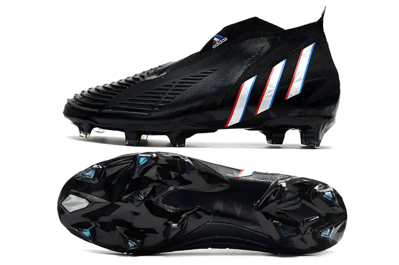 Adidas Predator Edge+ Laceless FG - Black/Vibrant Red/Brilliant Blue