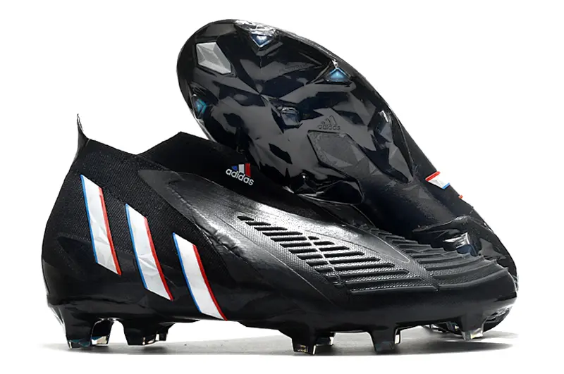 Adidas Predator Edge+ Laceless FG - Black/Vibrant Red/Brilliant Blue