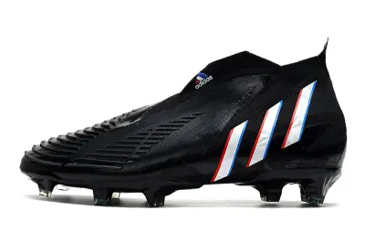 Adidas Predator Edge+ Laceless FG - Black/Vibrant Red/Brilliant Blue