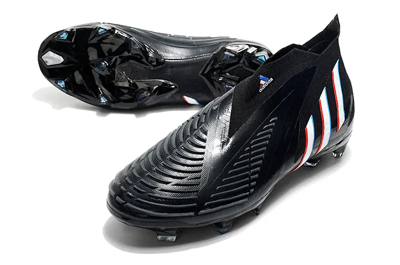 Adidas Predator Edge+ Laceless FG - Black/Vibrant Red/Brilliant Blue