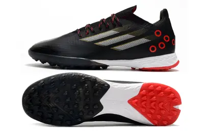 Adidas X Speedflow.1 TF - Black/Red Accent/White Sole