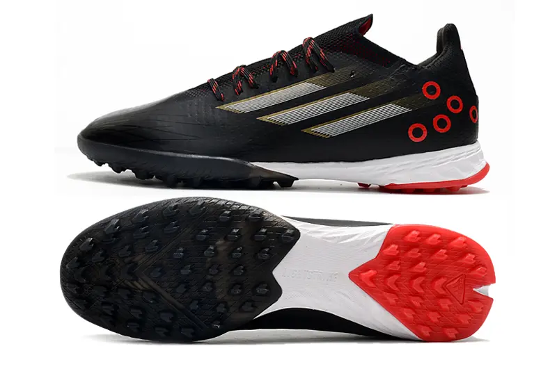 Adidas X Speedflow.1 TF - Black/Red Accent/White Sole