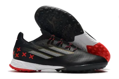 Adidas X Speedflow.1 TF - Black/Red Accent/White Sole