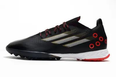 Adidas X Speedflow.1 TF - Black/Red Accent/White Sole