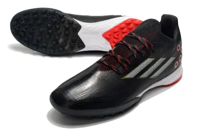 Adidas X Speedflow.1 TF - Black/Red Accent/White Sole