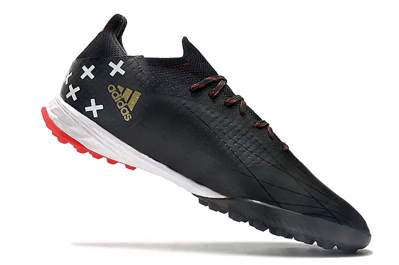 Adidas X Speedflow.1 TF - Black/Red Accent/White Sole