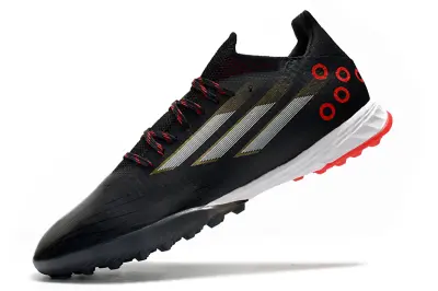 Adidas X Speedflow.1 TF - Black/Red Accent/White Sole