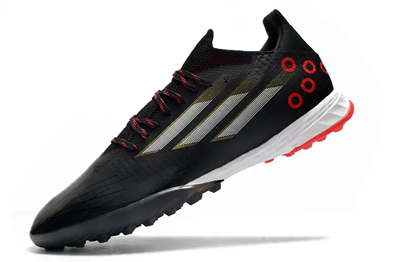 Adidas X Speedflow.1 TF - Black/Red Accent/White Sole