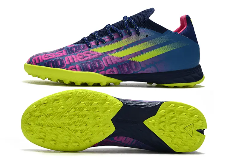 Adidas X Speedflow.1 TF - Navy/Neon Yellow/Hot Pink
