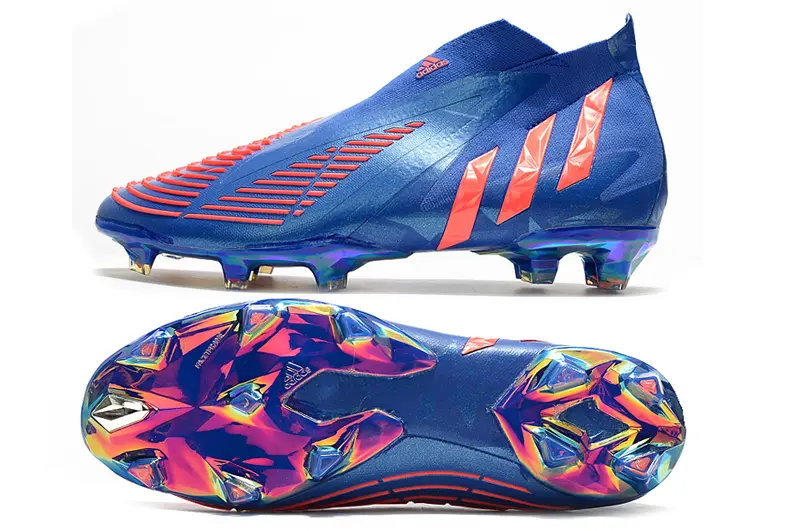 Adidas Predator Edge+ Laceless FG - Blue/Vibrant Coral/Metallic Rainbow