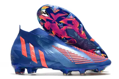 Adidas Predator Edge+ Laceless FG - Blue/Vibrant Coral/Metallic Rainbow