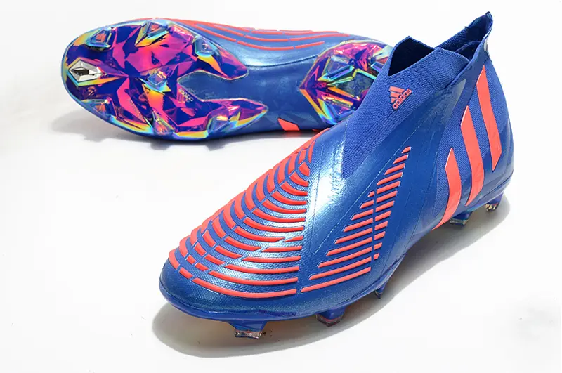 Adidas Predator Edge+ Laceless FG - Blue/Vibrant Coral/Metallic Rainbow