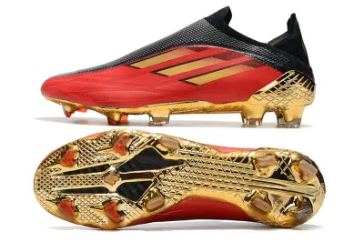 Adidas X Speedflow+ Laceless FG - Red/Crimson Blaze/Gold Gleam
