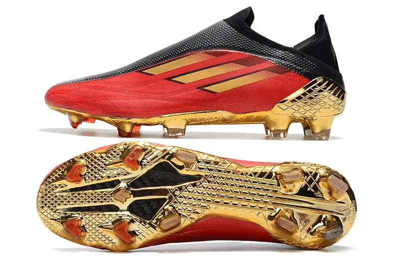 Adidas X Speedflow+ Laceless FG - Red/Crimson Blaze/Gold Gleam