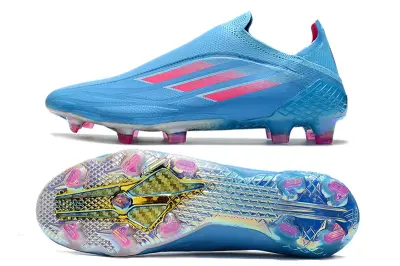 Adidas X Speedflow+ Laceless FG - Blue/Electric Blue/Pink Burst