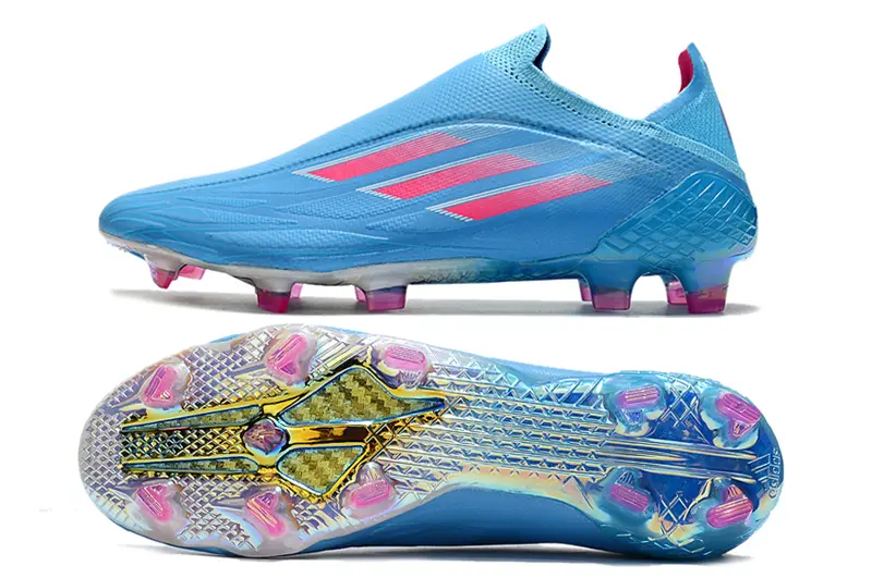 Adidas X Speedflow+ Laceless FG - Blue/Electric Blue/Pink Burst
