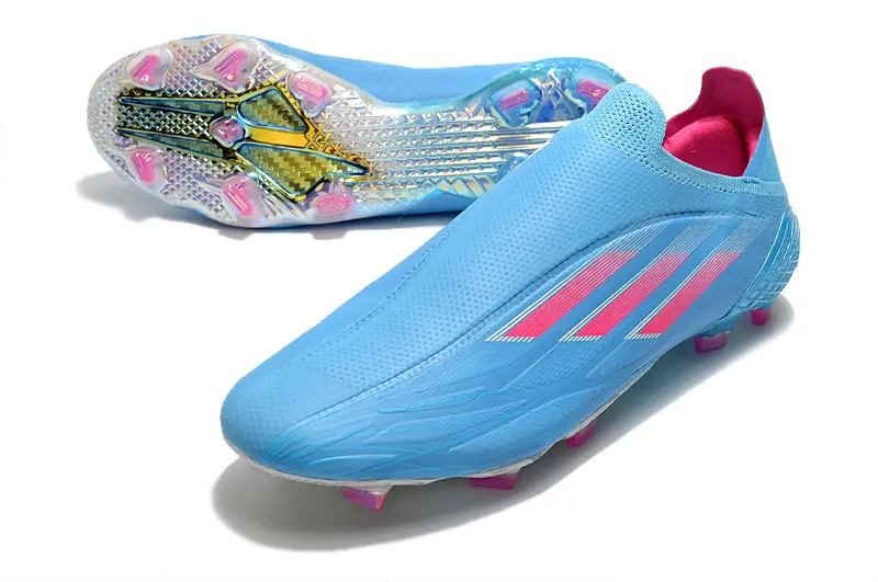 Adidas X Speedflow+ Laceless FG - Blue/Electric Blue/Pink Burst