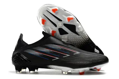 Adidas X Speedflow+ Laceless FG - Black/Vibrant Red/White Contrast