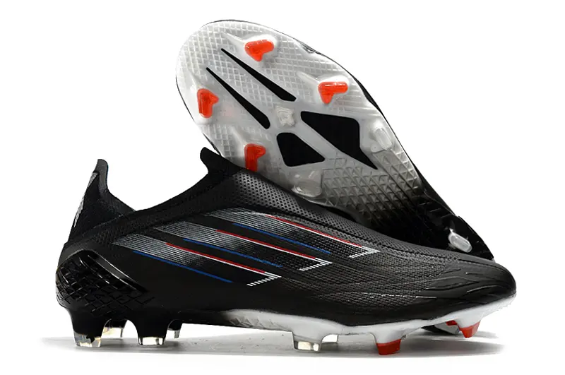 Adidas X Speedflow+ Laceless FG - Black/Vibrant Red/White Contrast