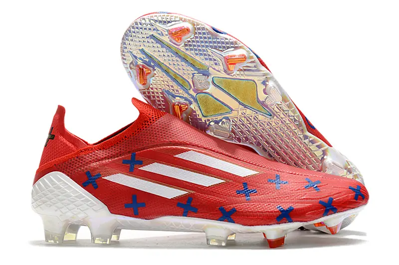 Adidas X Speedflow+ Laceless FG - Red/Ocean Blue/White