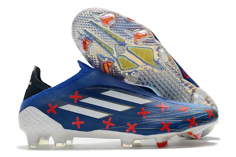 Adidas X Speedflow+ Laceless FG - Navy/Electric Red/White