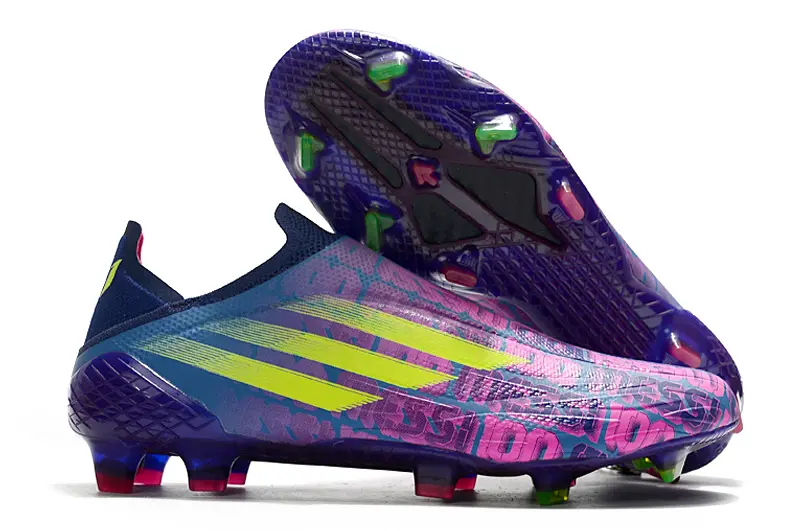 Adidas X Speedflow+ Laceless FG - Navy/Electric Purple/Fluorescent Yellow