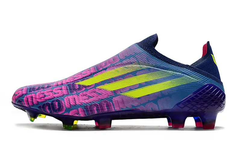 Adidas X Speedflow+ Laceless FG - Navy/Electric Purple/Fluorescent Yellow